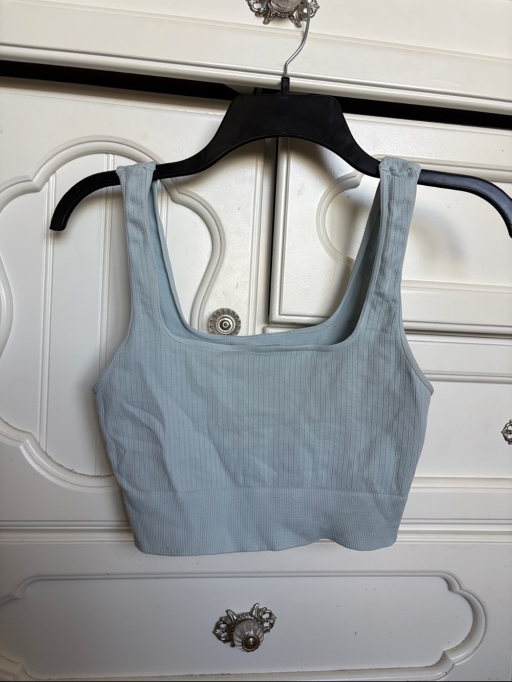 Full Tilt Light Blue Ribbed Tank Top